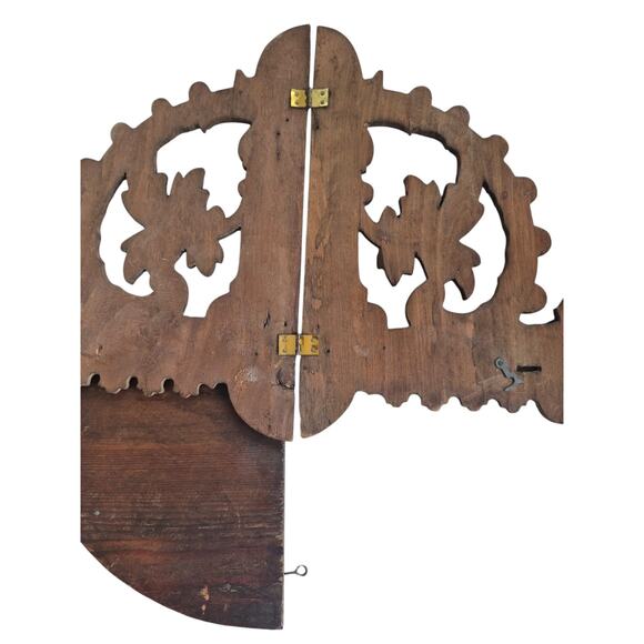 Vintage Corner Shelf Carved Wood Foldable Antique Germany Black Forest - Picture 8 of 9